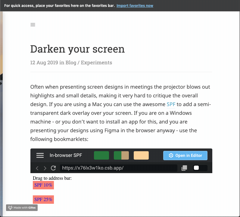 Darken your screen